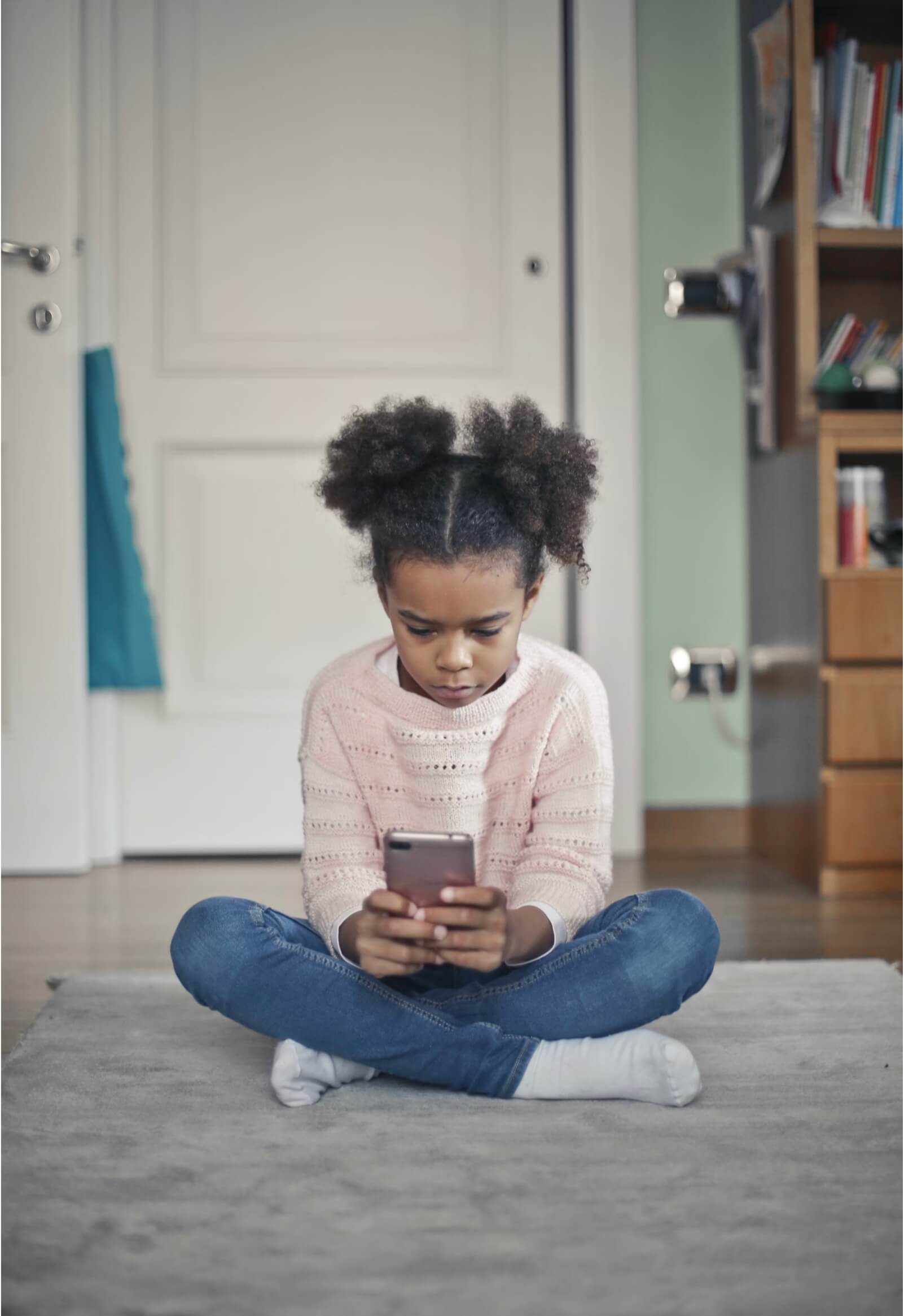 Girl using mobile app